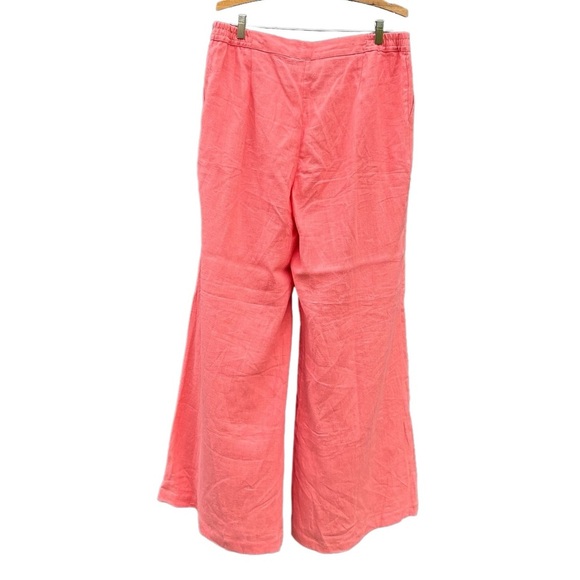 SLEEPER Women's Size‎ XL Coral Dynasty Linen High Rise Wide Leg Pants - Picture 7 of 13